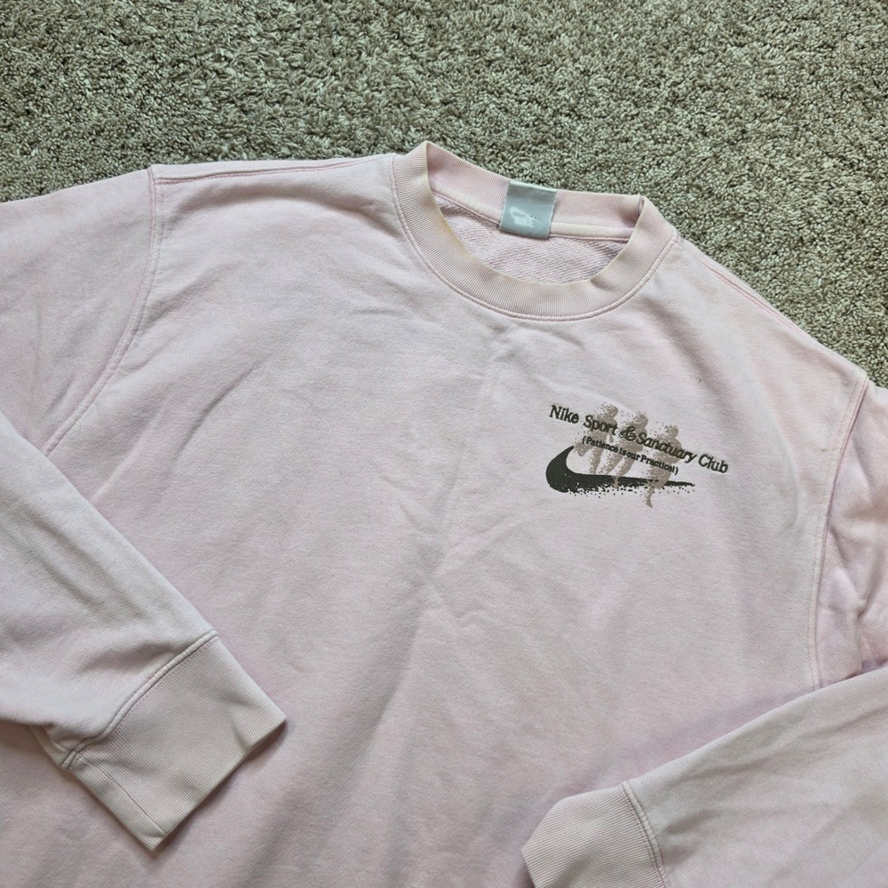 Nike Sport & Sanctuary Club Sweatshirt Womens Large Pink Swoosh Pullover L